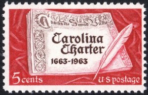 SC#1230 5¢ Carolina Charter Issue (1963) MNH