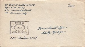 United States A.P.O.'s Soldier's Free Mail c1944 [A.P.O. 4592] Assigned to A....