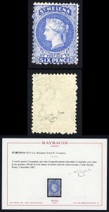 St Helena SG16a 6d Ultramarine Wmk CC Perf 12 Very Fine M/M Cat 550 pounds