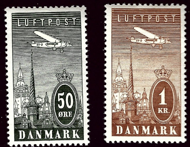 Denmark SC C9 & C10 Mint VF hr   ..Scandinavian sweet spot!!