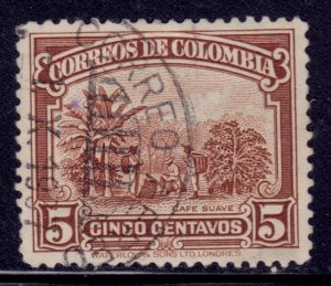 Colombia, 1932, Coffee Harvest, 5c, Waterlow & Sons, sc#413, used**
