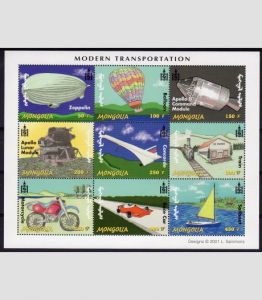 Mongolia 2001 CONCORDE & Apollo 11 Sheet Perforated Mint (NH)