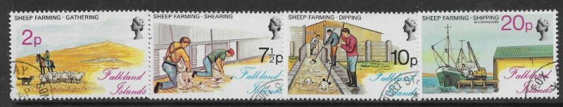FALKLAND ISLANDS SG321/4 1976 SHEEP FARMING SET USED