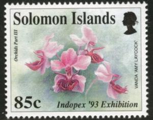 British Solomon Islands Scott 753 MNH**1993 85c Orchid stamp
