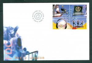 Aland. FDC 1998. Youth Activities, PC-Music-Moped, Dance . Sc.# 140-41-42-43.