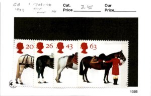 Great Britain, Postage Stamp, #1763-1766 Mint NH, 1997 Horses (AB)