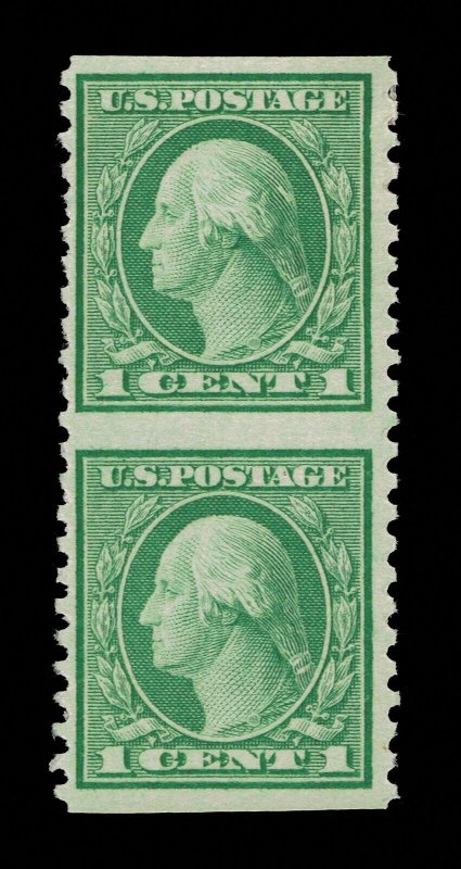 GENUINE SCOTT #538a F-VF MINT OG 1919 GREEN PERF-11x10 UNWMK COIL WASTE PAIR