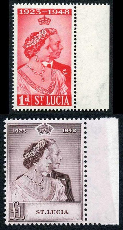 St Lucia 1948 Royal Silver Wedding SG144/5 U/M (MNH)