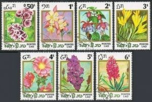 Laos 685-691,CTO.Michel 890-896. Flowering Plants,1986.