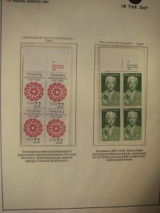 Scott 2336//2368, 1987 Commemorative copyright blocks, 18 MNH blocks, FV $15.84
