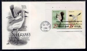 US 2868a Cranes Artcraft U/A FDC