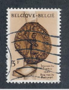 Belgium 1961 Scott 569 used - 3fr, Seal, Stamp day
