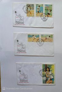 3 CUBA FDC, TENNIS, COPA DAVIS TENIS DE CAMPO