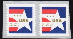 US Scott 5433 Presorted Star (10c) Coil Pair (2020) Self-Adhesive MNH