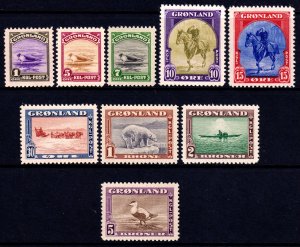 Greenland 1945 Definitives Complete Mint MNH Set SC 10-18