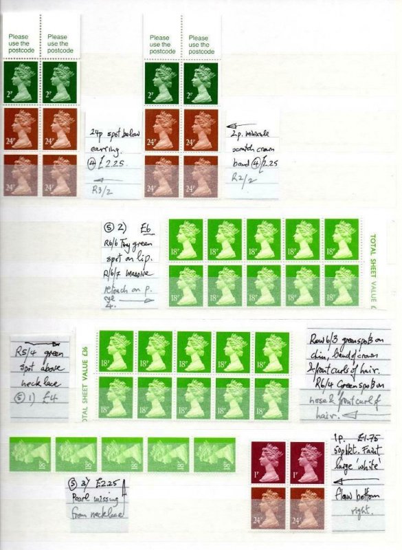 SPECIALISED COLLECTION OF U/M MAINLY MACHIN VARIETIES ON DOUBLE SIDED PAGE