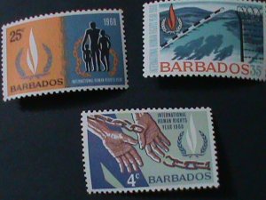 ​BABADOS SC#309-311 INTERNATIONAL YEAR OF HUMAN'S RIGHT MNH VF-LAST ONE WE