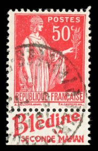 France 267 Used Advertisement Label - Type 3 - Bledine