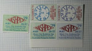 NASHPEX 1979 Music City Rodeway Inn Philatelic Souvenir Ad Label 