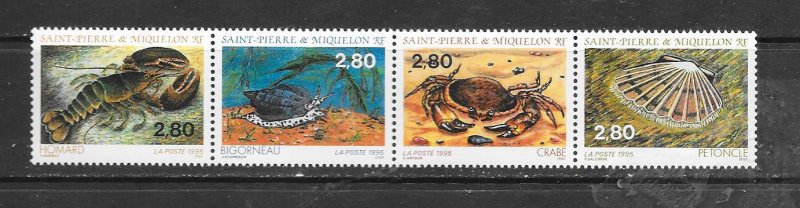 ST PIERRE & MIQUELON #616 MARINE LIFE  MNH