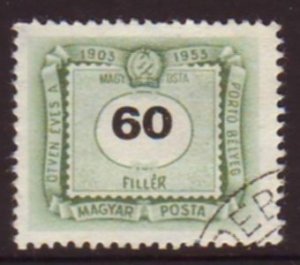 Hungary 1953 Sc#J223, SG#1318 60f Green Postage Due USED-Fine-H.