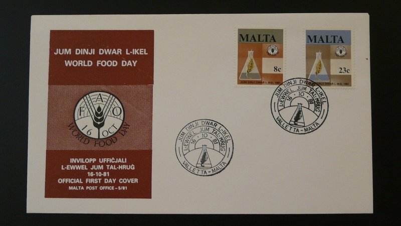 world food day FAO FDC 1981 Malta 79680