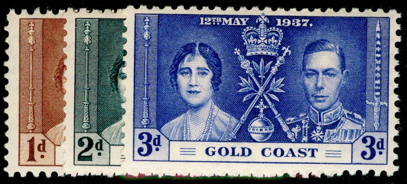 GOLD COAST SG117-119, COMPLETE SET, NH MINT. CORONATION.