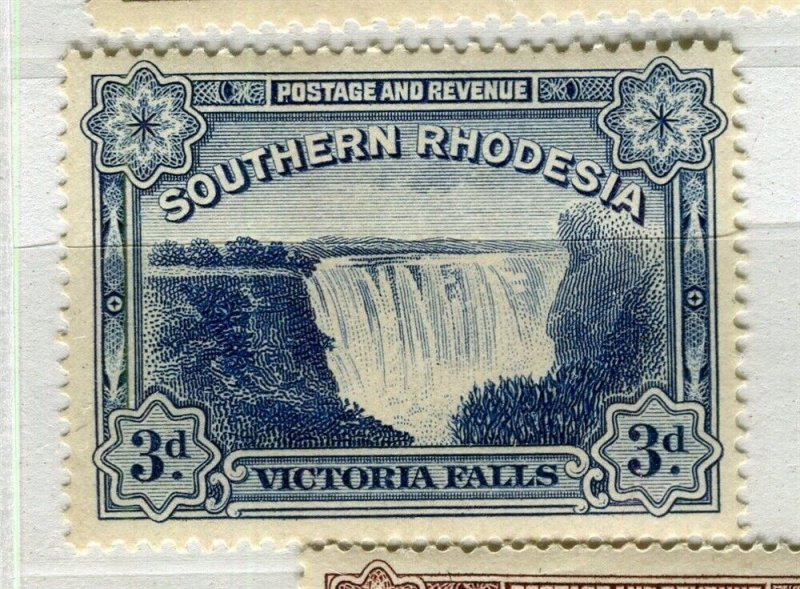 S.RHODESIA; 1932 early GV Victoria Falls issue Mint hinged Shade of 3d. value