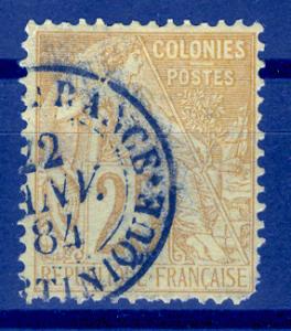 Fr. Colonies  Sc. 53 1881 25c Definitive  USED