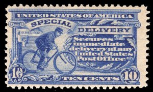 MOMEN: US #E6a BLUE SPECIAL DELIVERY DOUBLE LINE WMK MINT OG NH $750 LOT #71018