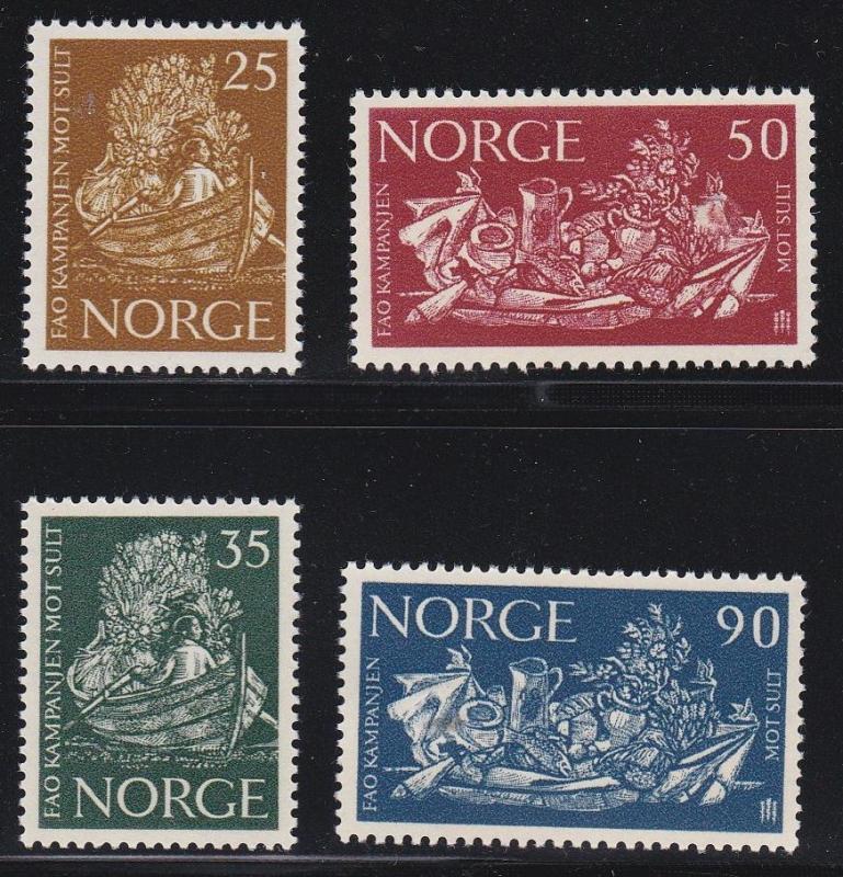 Norway # 433-436, Freedom from Hunger, H, Thin