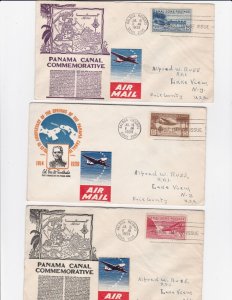 KAPPYSTAMPS USA CANAL ZONE #C15-20 COMPLETE SET AIRMAILS FIRST DAY COVERS  GV9