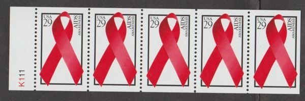 U.S. Scott #2806b Aids Awareness Stamp - Mint NH Booklet Pane