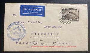 1929 Germany Graf Zeppelin LZ 127 Flight Cover to Kitchener Canada Sc#C37