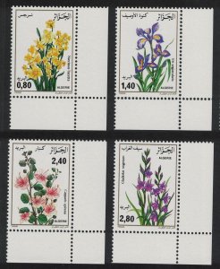 Algeria Narcissi Iris Gladiolus Flowers 4v Corners 1986 MNH SG#941-944