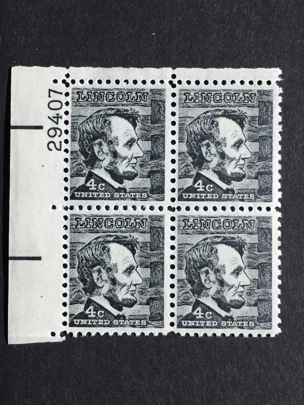 Scott # 1282 Abraham Lincoln, MNH Plate Block of 4