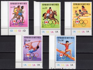 Upper Volta 1976 Sc#390/2C231/32 MONTREAL OLYMPICS Set (5) PERFORATED MNH