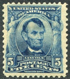 304 5c Lincoln Mint Hinged  OG