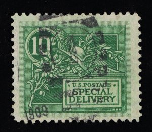 EXCELLENT GENUINE SCOTT #E7 F-VF POSTALLY USED 1908 GREEN SPECIAL DELIVERY 21593