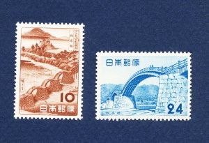 JAPAN - # 578-579 - unused hinged - National Park - 1952