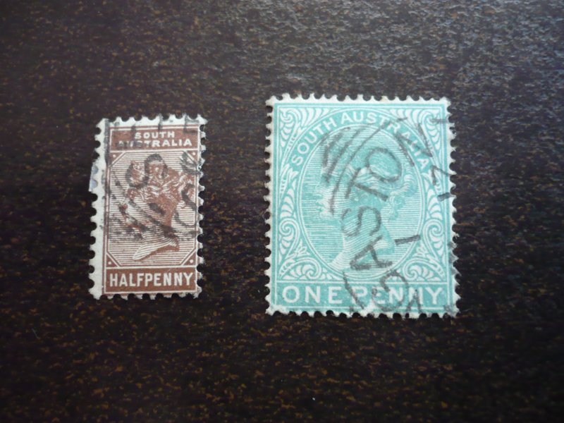 Stamps - South Australia - Scott# 96-97 - Used Part Set of 2 Stamps