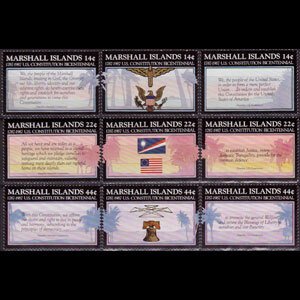 MARSHALL IS. 1987 - Scott# 143-51 US Const Set of 9 NH