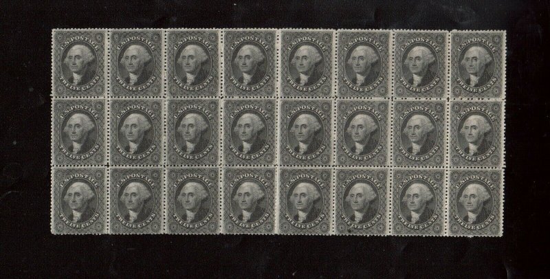 USA #36b Mint Fine - Very Fine Block Of 24 Full Original Gum **With Cert.**