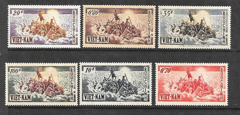 SOUTH VIETNAM Sc 30-35 NH ISSUE OF 1955 - REFUGEES