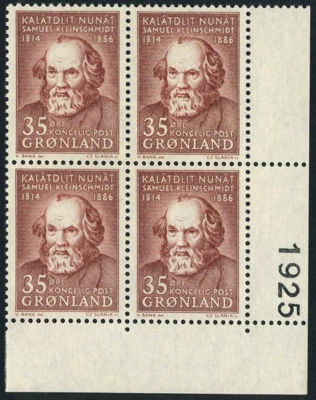 Greenland 68 block/4,MNH.Michel 64. Samuel Kleinschmidt,1964.