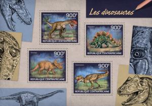 CENTRAFRICAINE 2014 SHEET DINOSAURS