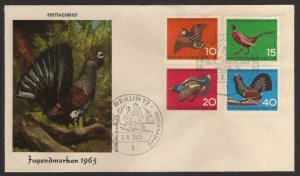 1965, Germany, Huntable birds FDC, Mi 250-53