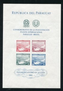 Paraguay C277a International Bridge Airmail Stamp Sheet MNH 1961