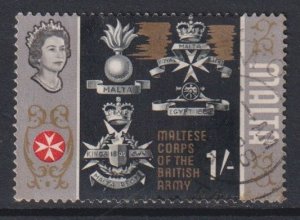 Malta #322 used  1965 Insignia 1sh
