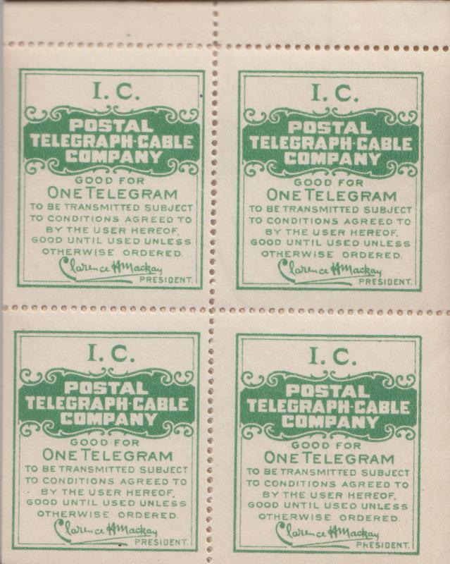 US Sc 15TO16 MNH. 1914 1c Telegram, scarce Intact Booklet of 10 Panes of 4, XF